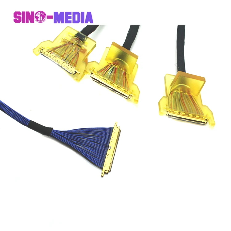 Shenzhen Sino-Media ipex  Micro Coaxial Lvds Cable 40Pin For Mini Itx Motherboard Lcd Monitor