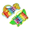 Cartoon Crocodile Portable Baby Educational Kids Baby Musical Instrument 8-Note Xylophone Toy