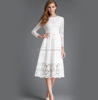 

American style lady dresses New Autumn/Spring long sleeve casual lace dresses for women