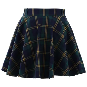 School Uniforms Green Plaid Check High Waist Skirt School Skirt - Buy ...