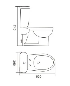 factory  cheap price Africa style ceramic washdown two-piece closet bathroom toilet wc 663