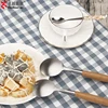 Factory wholesale beech wood handle stainless steel serving spoon forks salad spoon and fork