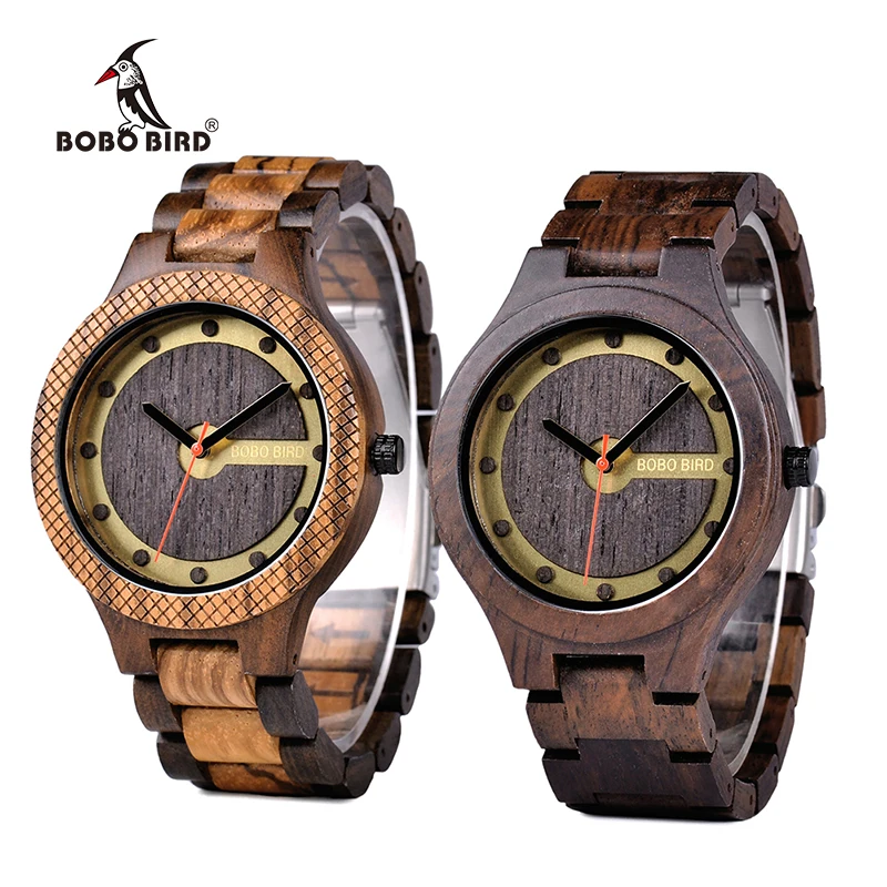 

BOBO BIRD newest popular portable men wooden wristwatch with black dial, Picture