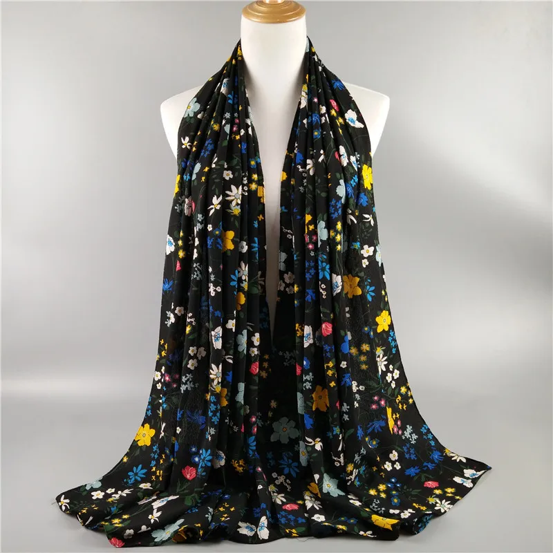 

wholesale small order stock bubble chiffon print flowers muslim scarf hijab, As picture or customized