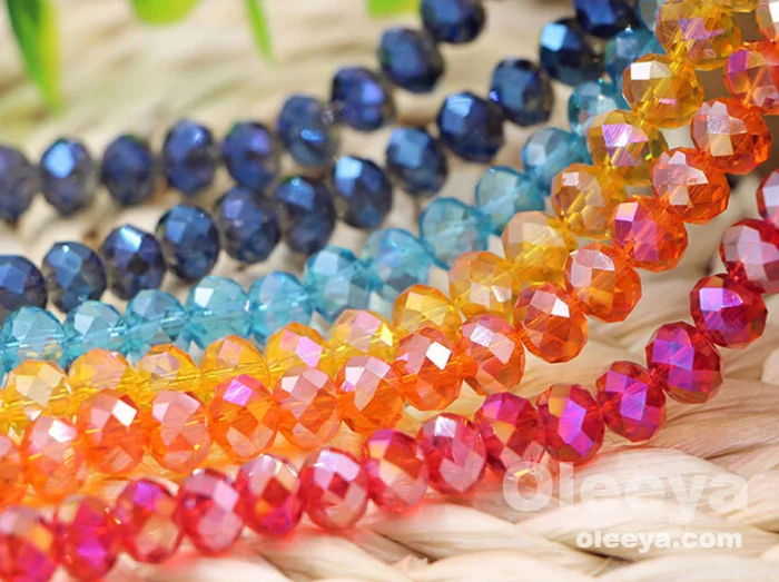Factory Colorful Rondelle Bicone Beads 4mm Crystal ab Loose Glass Beads With Hole for DIY Jewelry
