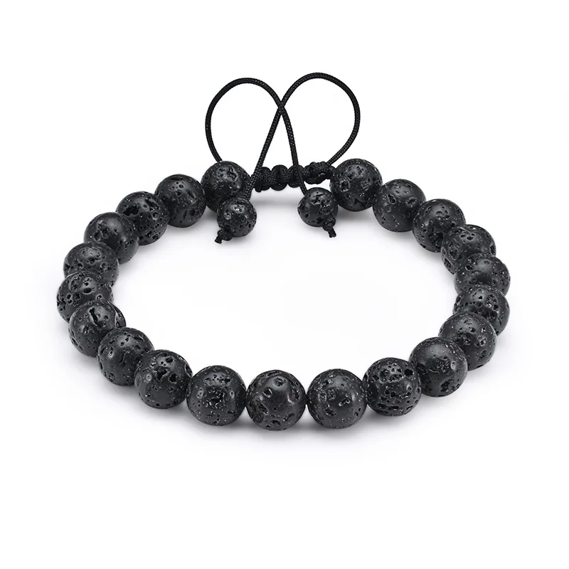 

Fast Shipping Low Moq Fashion Nature Volcanic Beads Bracelet 8mm Diffuser Men Braided Bracelet