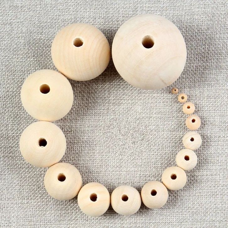 

YDS Natural Round Wood Bulk Beads  Wooden Beads For Jewelry Making