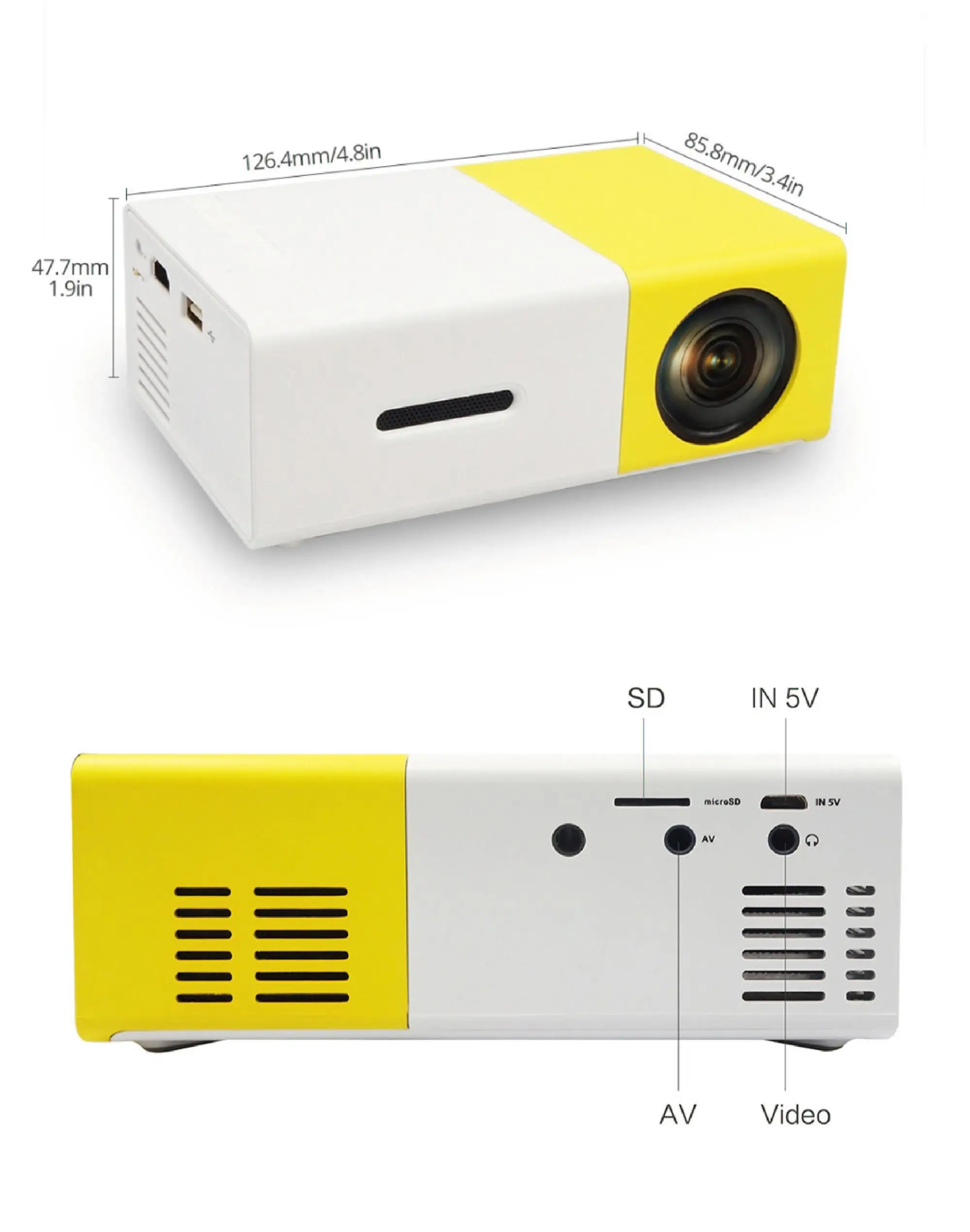 Mini led projector YG300 smart mini android pocket projector 600 lumens 3D for outdoor home theater cell phone use
