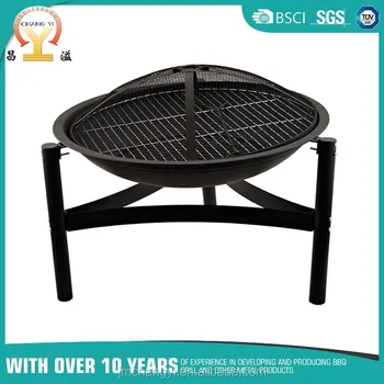 Durable Steel Construction Black 24inch Outdoor Portable Bbq Fire Pit