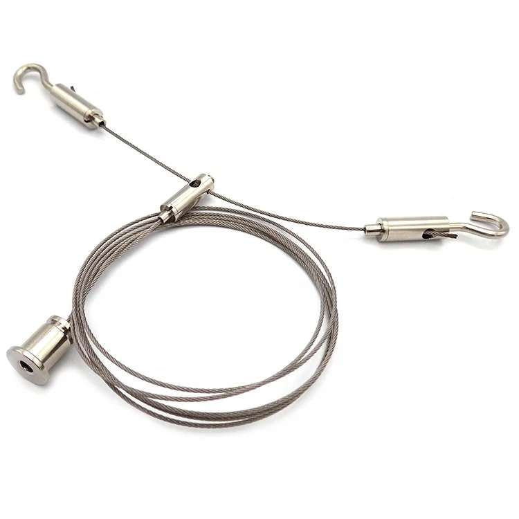 1.5mm Wire Ropes Layout Hanger Kits With Hook Gripper For Light Hanging