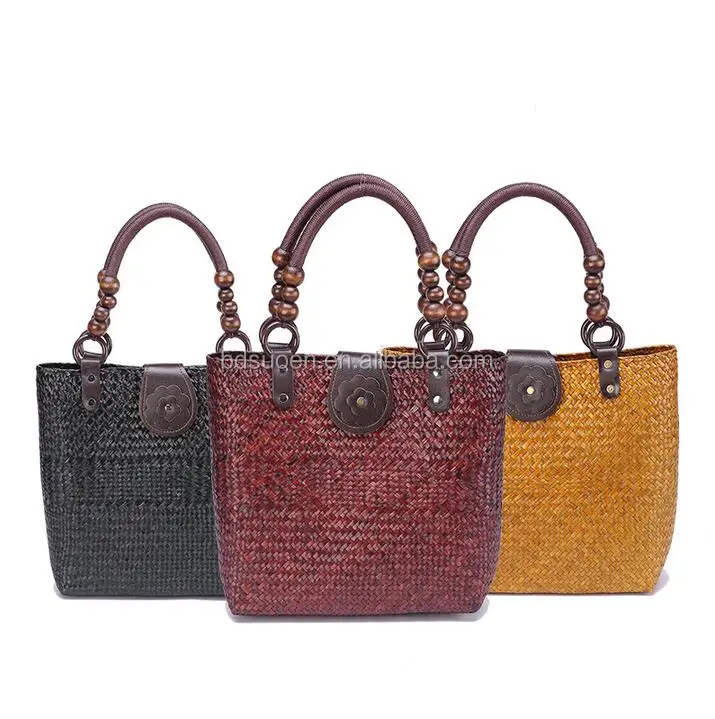 

Online China Shop Hotsale Fashion Rattan Handbags Straw Beach Bag Exporter