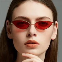 

In Stock OEM Custom Sexy Retro Cat Eye Sunglasses Women Small Triangle Vintage Cheap Sun Glasses Red Female UV400