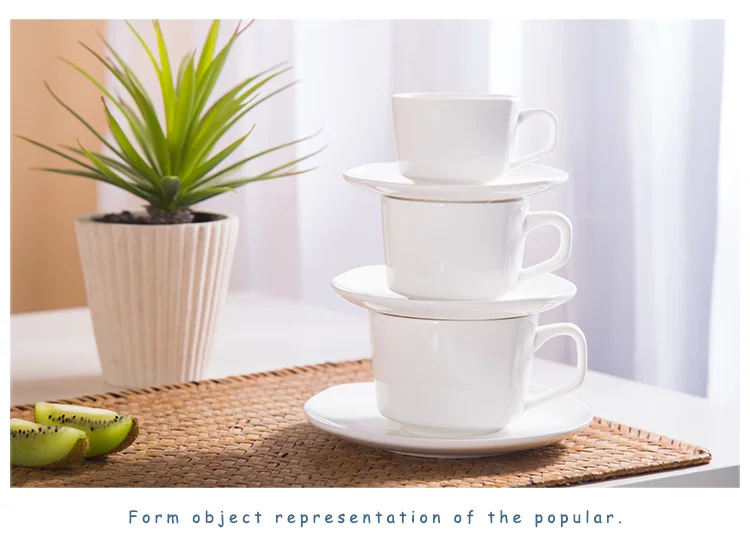 Antique Ceramic White Coffee Cup With Saucer Bulk Espresso Cups