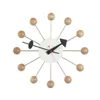 Customized Wholesale Ball Clock Wood balls wall clocks in living room