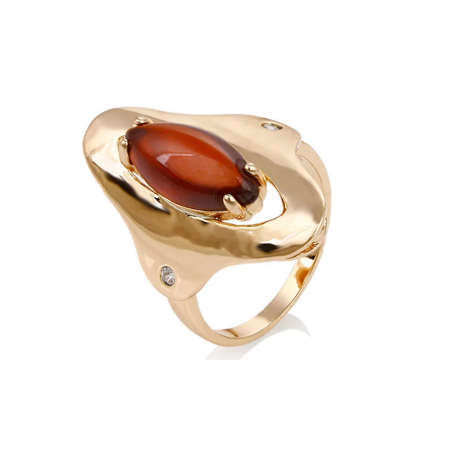 

14717 xuping 18K gold plated design opal stone embedded in flower head ring for women or men