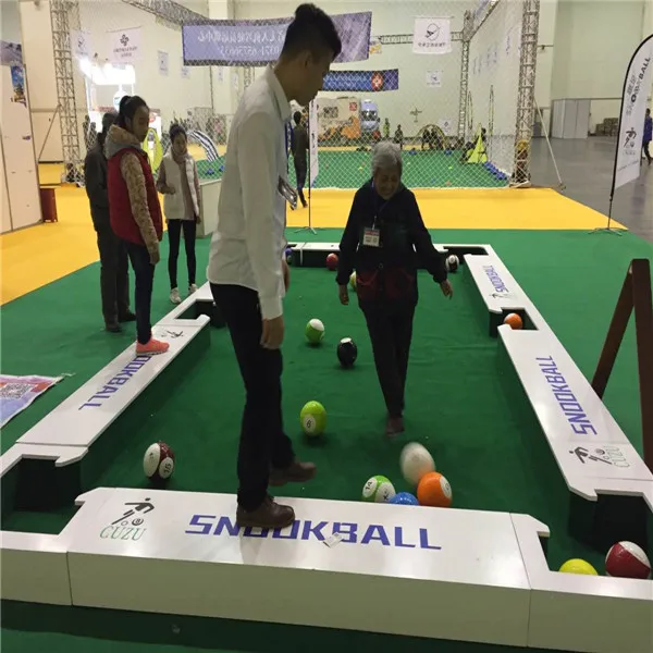 

Mini verson 16 balls mini snookball game footpool snook table for wholesales, White& brown
