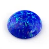 blue color round shape cabochon synthetic opal stone
