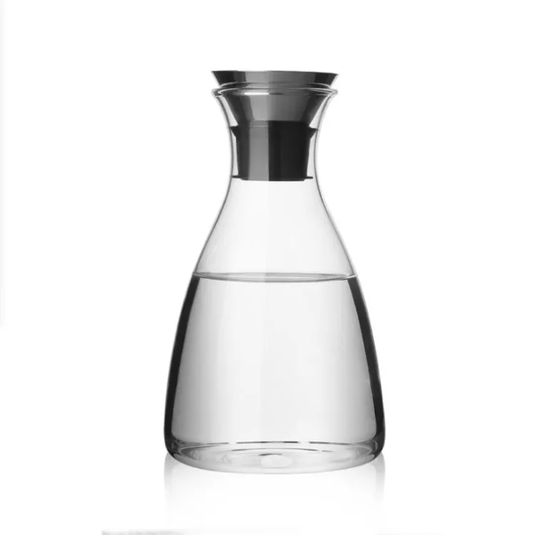 1000ml Beverage Glass Bottles Taper Shape Transparent Glass Juice Bottle With Cap