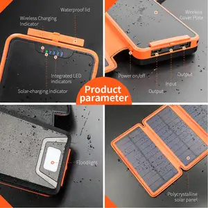 20000mAh Solar Wireless Power Bank Dual USB