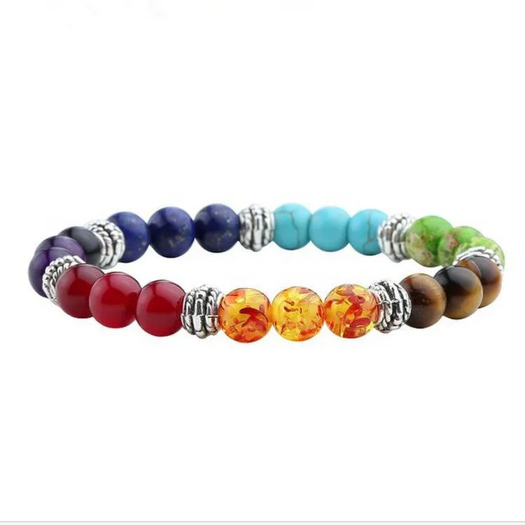 

Energy Volcanic Cheap  Women Men Yoga Healing Stone Buddha Prayer  7 Chakra Bead Bracelets Jewelry, Colorful