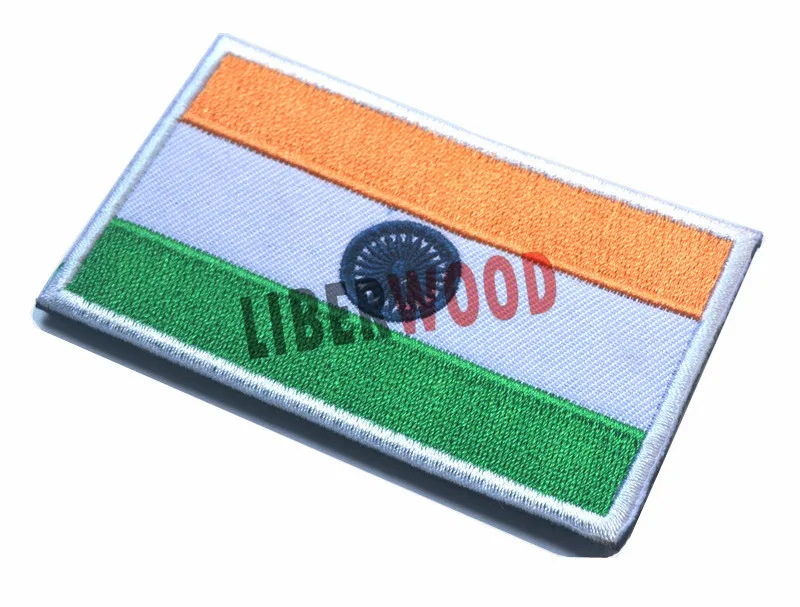 100 Embroidered India Flag Patch Fabric Cloth Armband Badge Flag