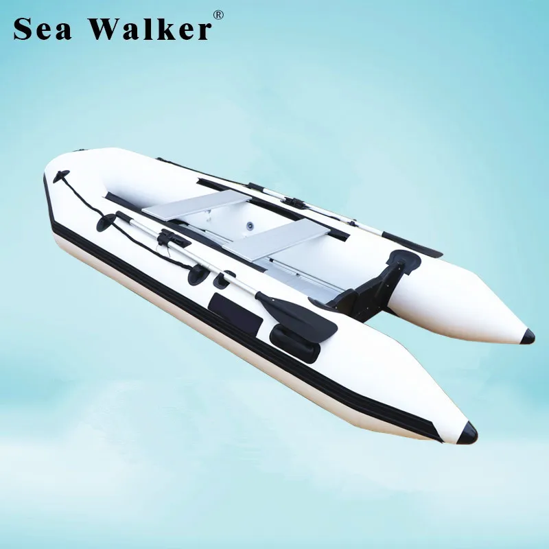 

Seawalker New Design 3.6M Inflatable Boat With Aluminium Floor CE Certification PVC Material Rowing Boat For Summer Sport, White