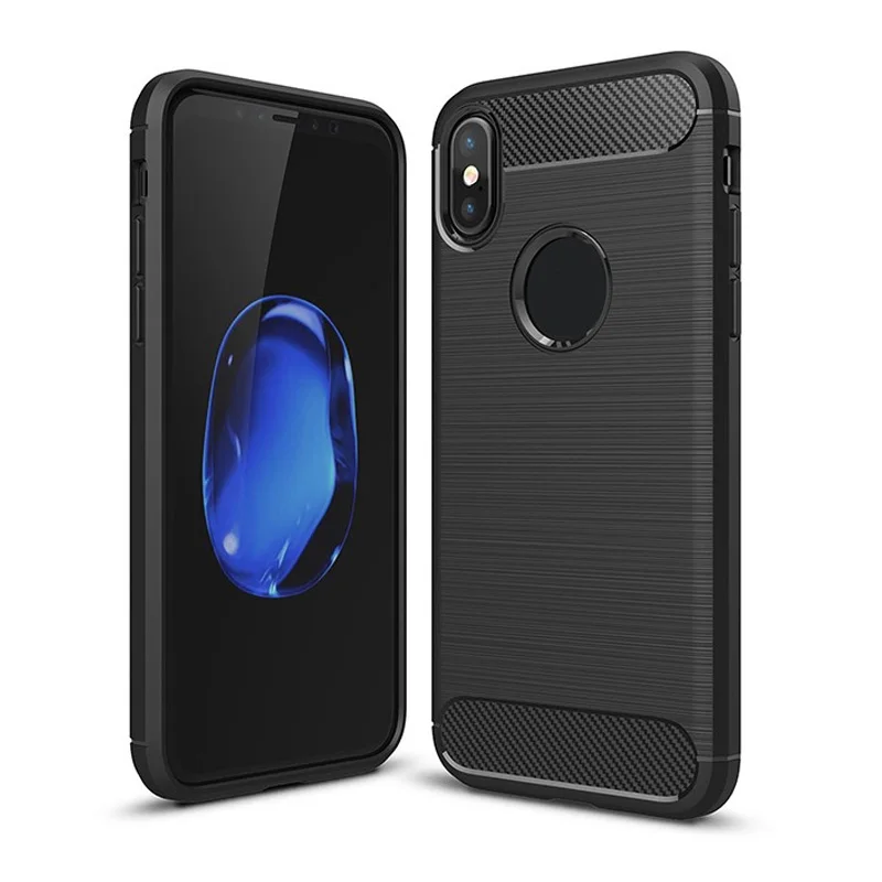 2017 New Arrival Carbon Fiber Tpu case for iphone X brushed tpu soft cover for iphone 8