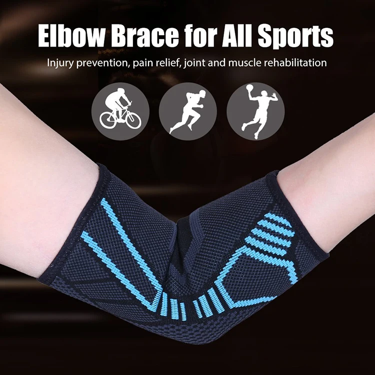 Elbow Brace Compression Sleeve Arm Support Golf Bowling Tennis Weightlift Reduce Pain and Promotes Recovery