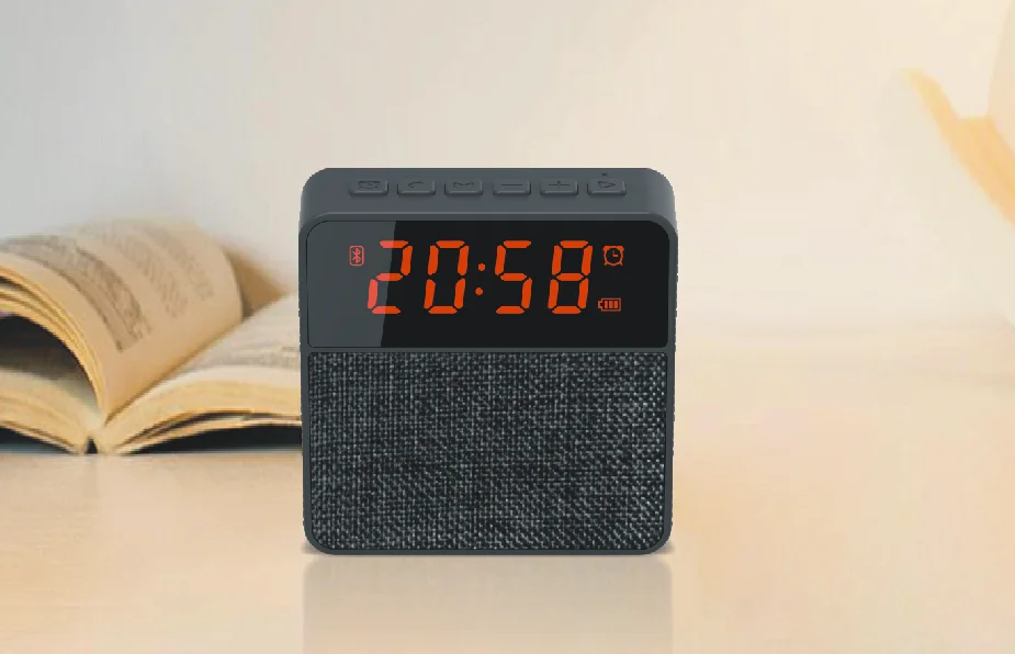 Square Fabric Led Display Portable Bluetooth Speaker Wireless With