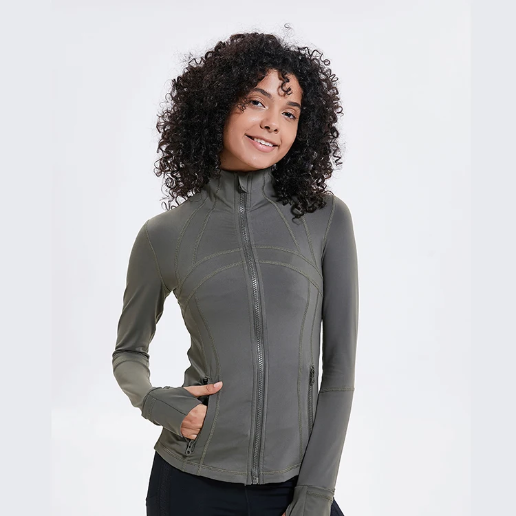 

Wholesale in-stock women's fitness spandex yoga gym jacket, Black;merlot red;green