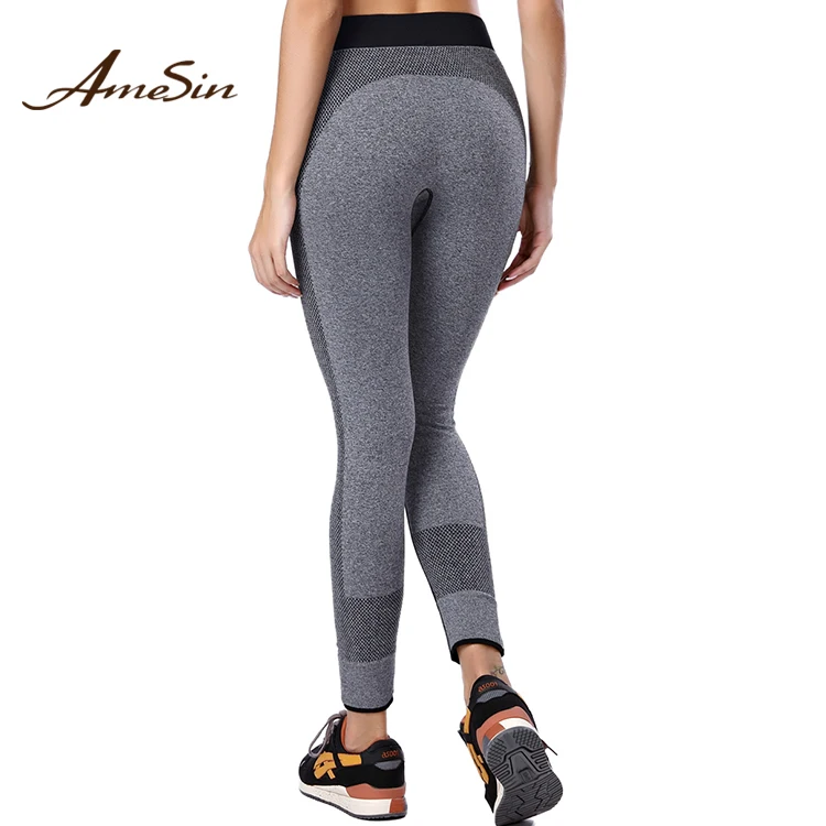 

AMESIN ZAWA18 sexy girl yoga pants custom fitness leggings yoga pants, Black;grey