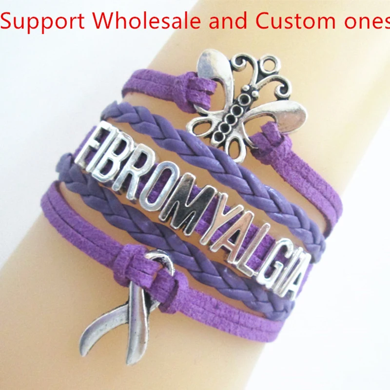 Fibromyalgia Awareness Ribbon Paracord Bracelet **PLEASE READ DESCRIPTION** 