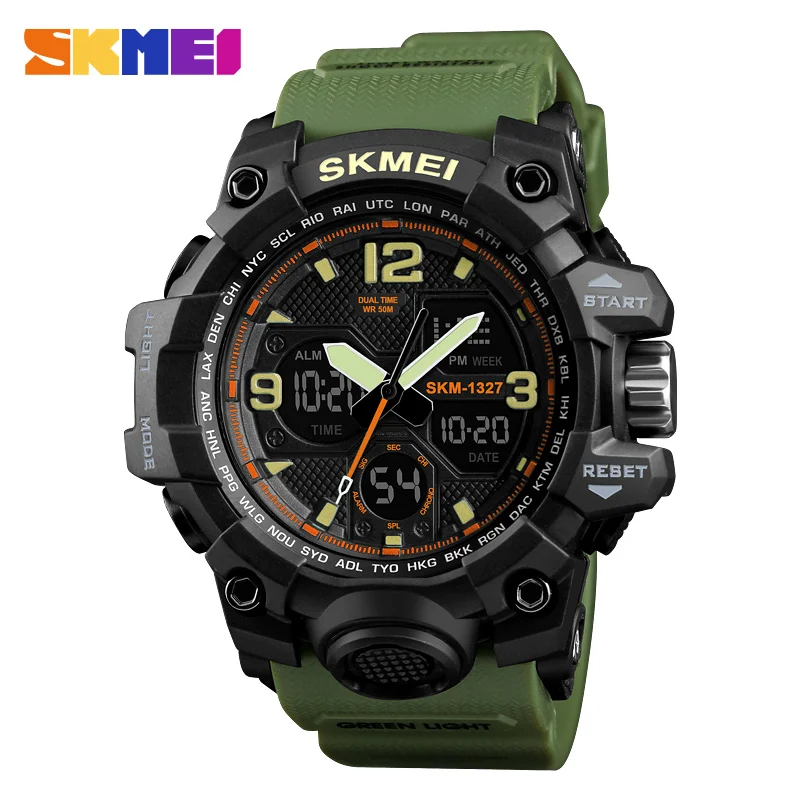 SKMEI LED Digital Watch Men Chronograph 50m Waterproof Quartz Wristwatches Outdoor Sport Watches Clock Relogio Masculino 1327