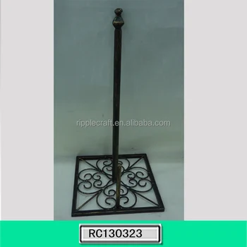 Chinese Style Black Standing Wrought Iron Paper Towel Holder Home Chinese Style Black Standing Wrought Iron Paper Towel Holder Home Decoration