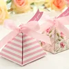 Custoed triangle printed on both sides wedding happiness candy boxes