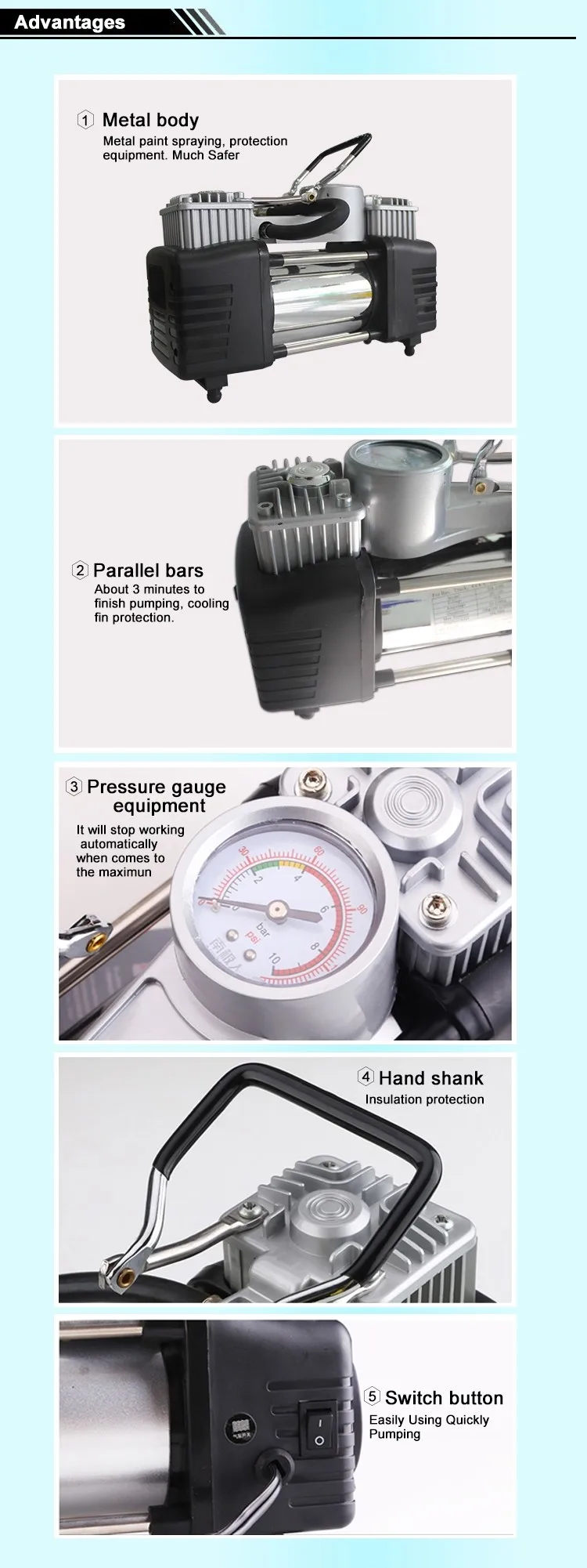 portable nitrogen air pump for car