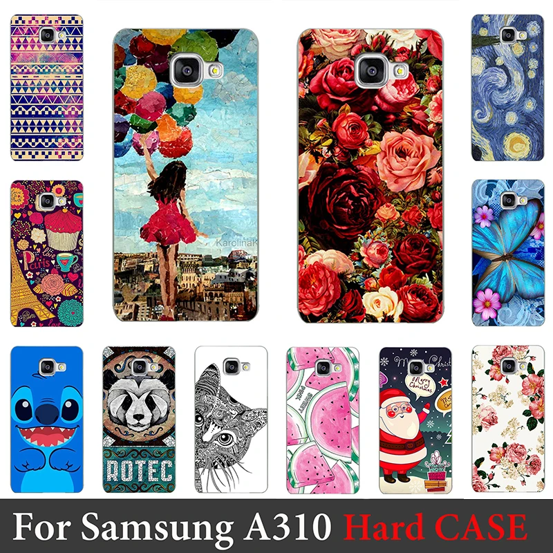 For Samsung Galaxy A310 Case Hard Plastic Mobile Phone Cover Case DIY Color Paitn Cellphone Bag