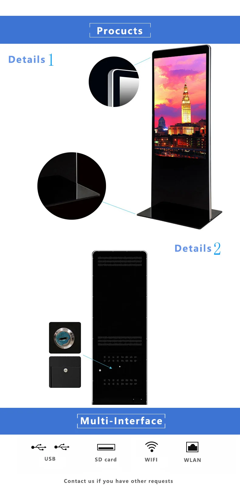 65inch Touchscreen Information internet kiosk with android pc