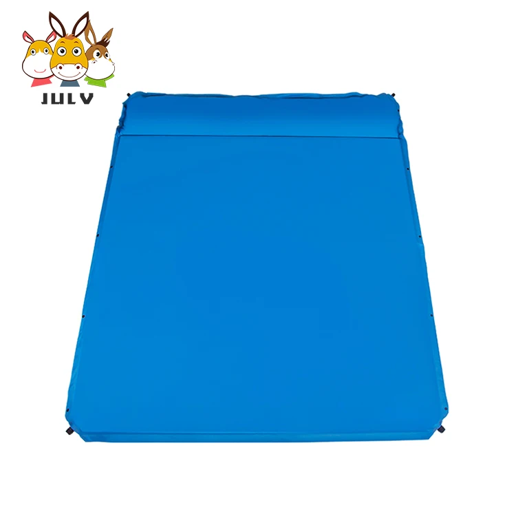 

2-3 person high elasticity folding outdoor camping self inflating air inflatable mat cushion, Blue spell yellow;green spell yellow