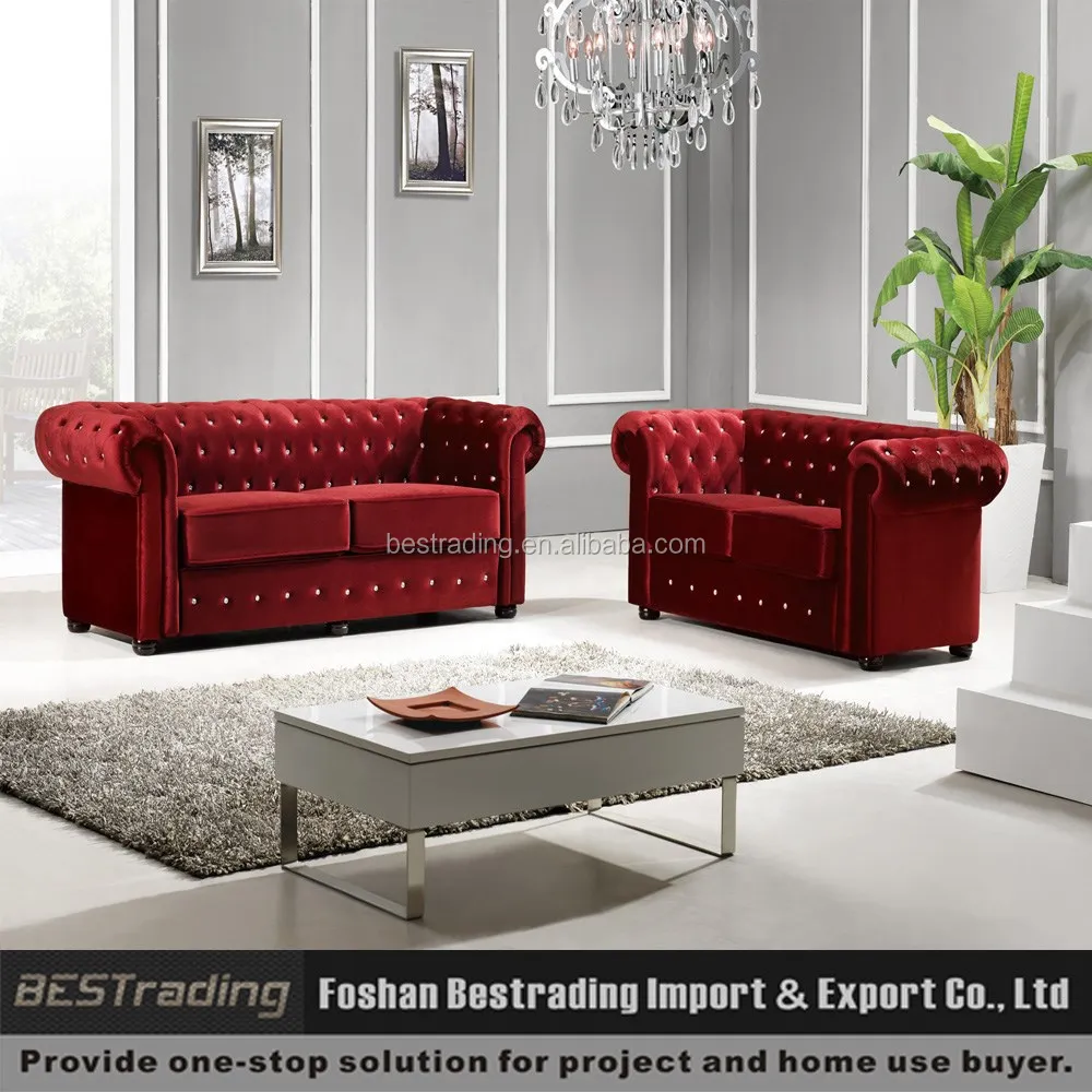 Bank met kristal knoppen, chesterfield sofa, moderne stoffen ... Kleine slaapkamers waarvan bed