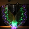 2019 fashion latest designs performance light up LED flashing glowing rainbow belly dance costume stage prop isis wings
