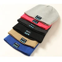 

Wholesale KCW Wireless Blue tooth Headphones Hat Earphones Headset With Mic Custom Knitted Beanie bluet ooth Hat