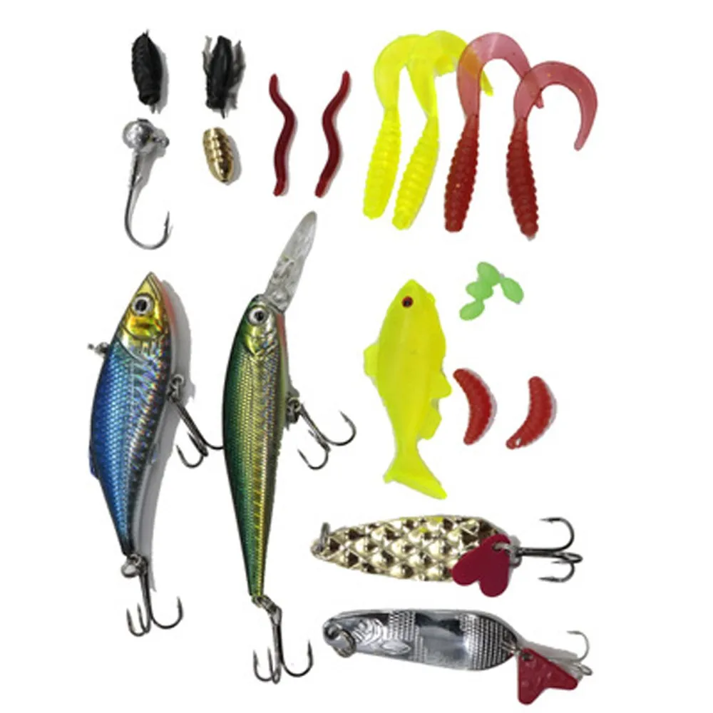 22pcs Freshwater And Seawater Artificial Hard Vib Minnow Sequins