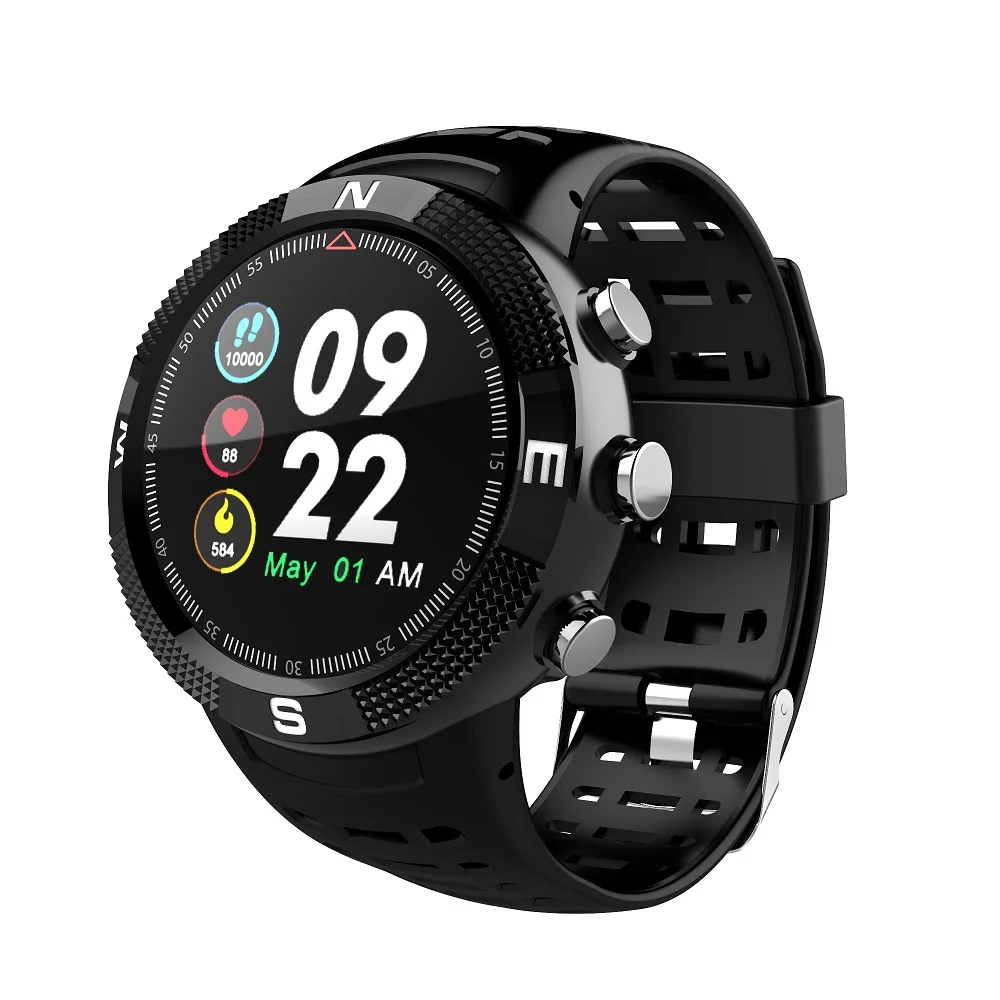 

Factory direct sales fashion F18 GPS Sport Heart rate Pulse Message remind Alarm clock IP68 waterproof smart watch android, Black;red;green