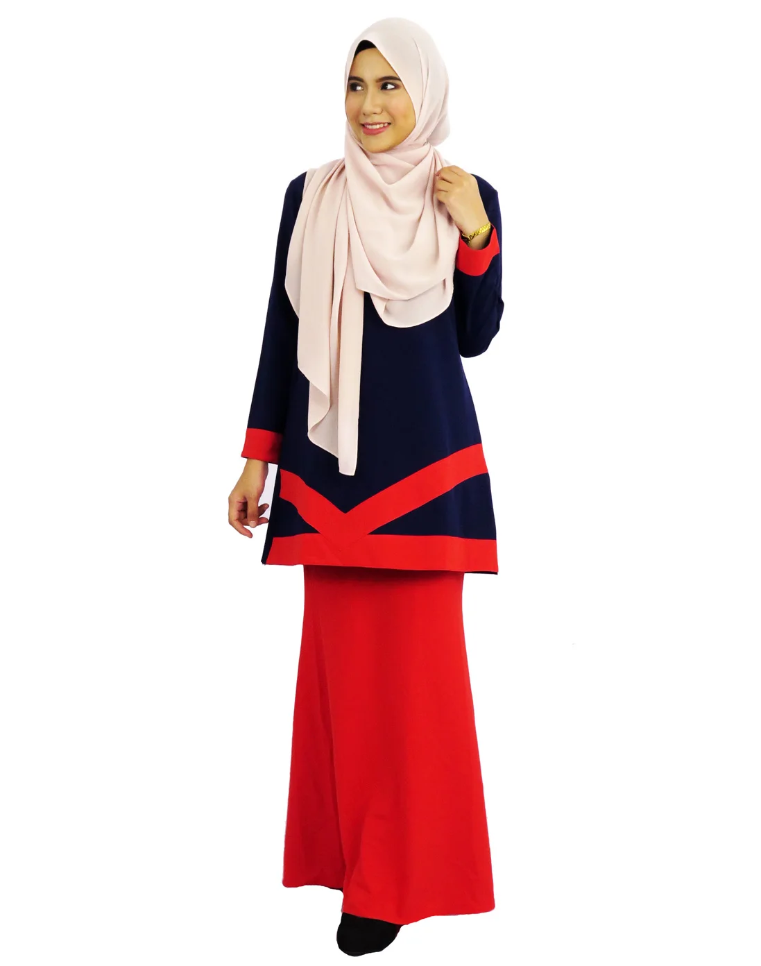  Cotton  Islamic Clothing Contrast Color Abaya Plain  Baju  