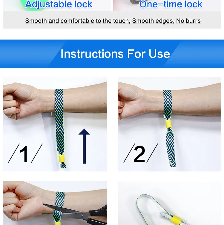 High Quality 13.56MHz Compatible Woven RFID Fabric Wristband