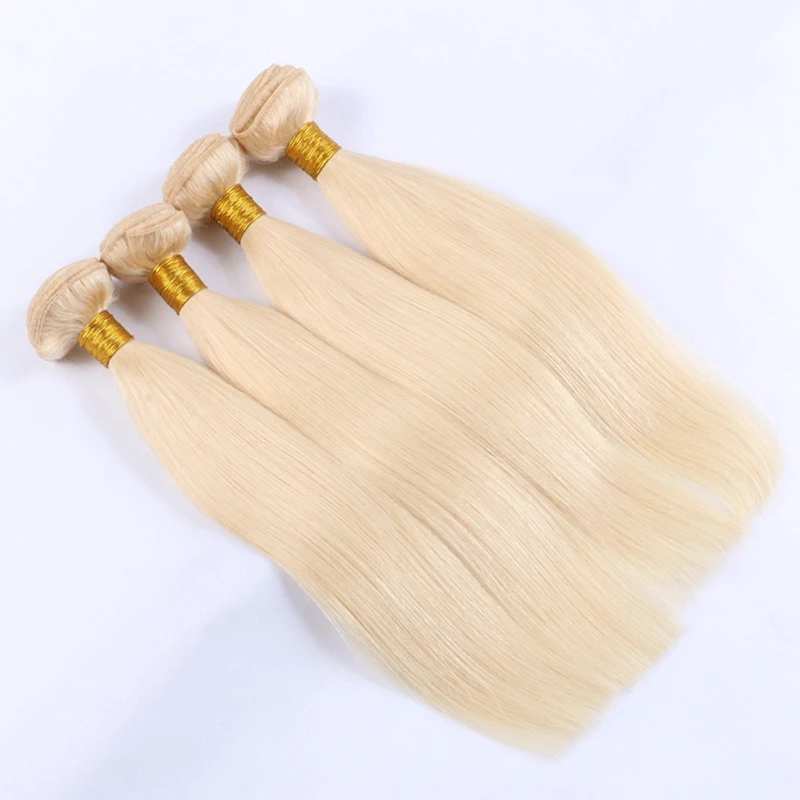 

Light blonde color 613 100% human hair silky straight wave Indian hair extension, 613#