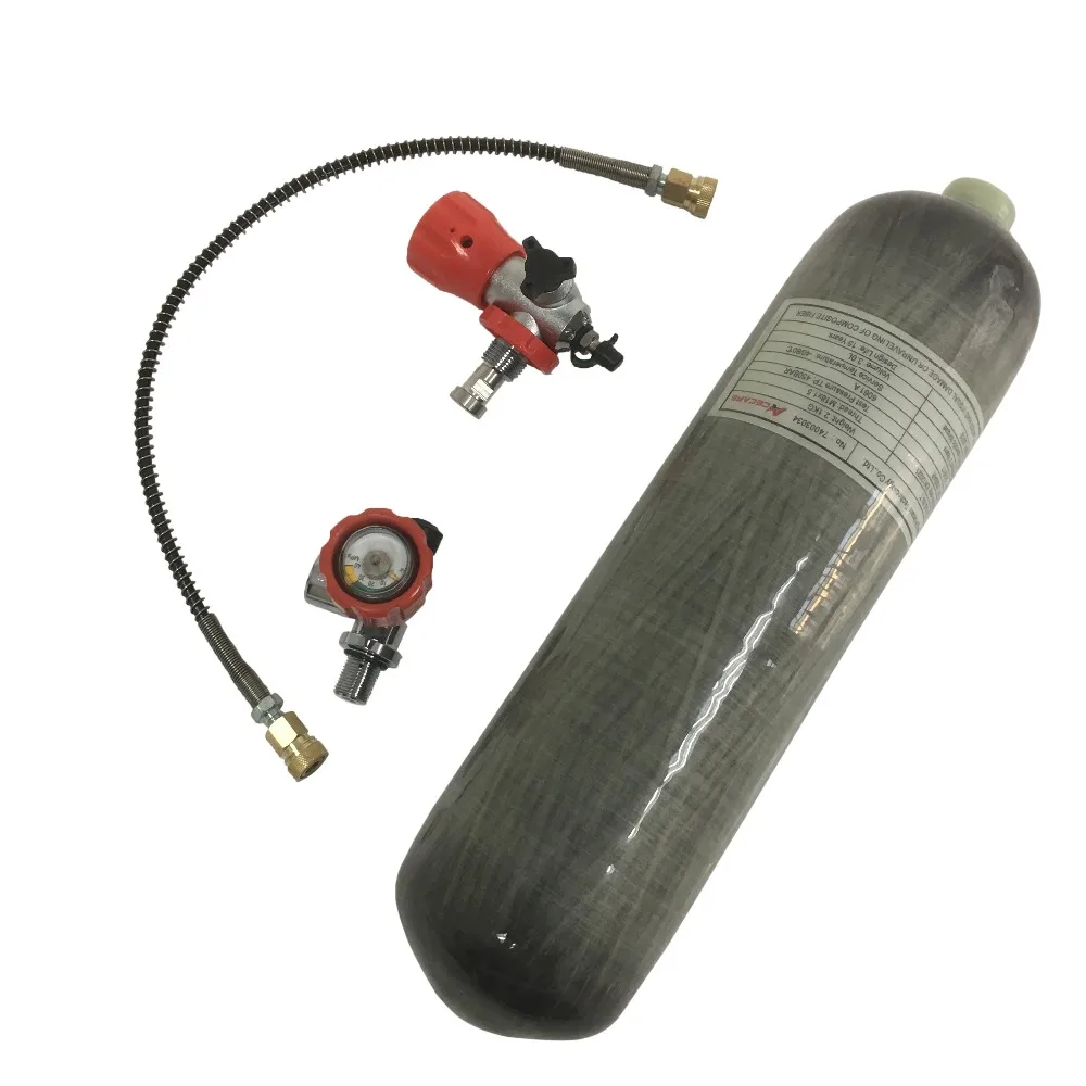 

Acecare 3L 4500 psi Carbon Fiber SCBA Air Tank Cylinder for PCP Air Gun Hunting Filled by Compressor or Hand Pump