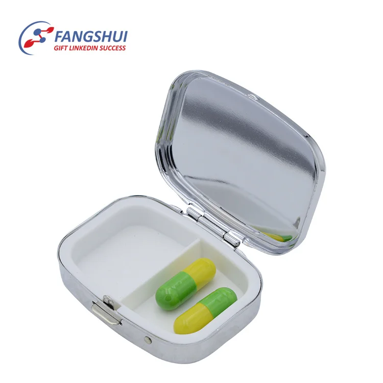 Wholesale Cheap 2 Compartments Pill Case Folding Metal Pill Box Buy
