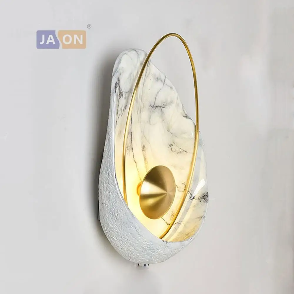 

LED Postmodern Copper Iron Resin Black White Seashells LED Lamp LED Light Wall lamp Wall Light Wall Sconce For Bedroom Corridor